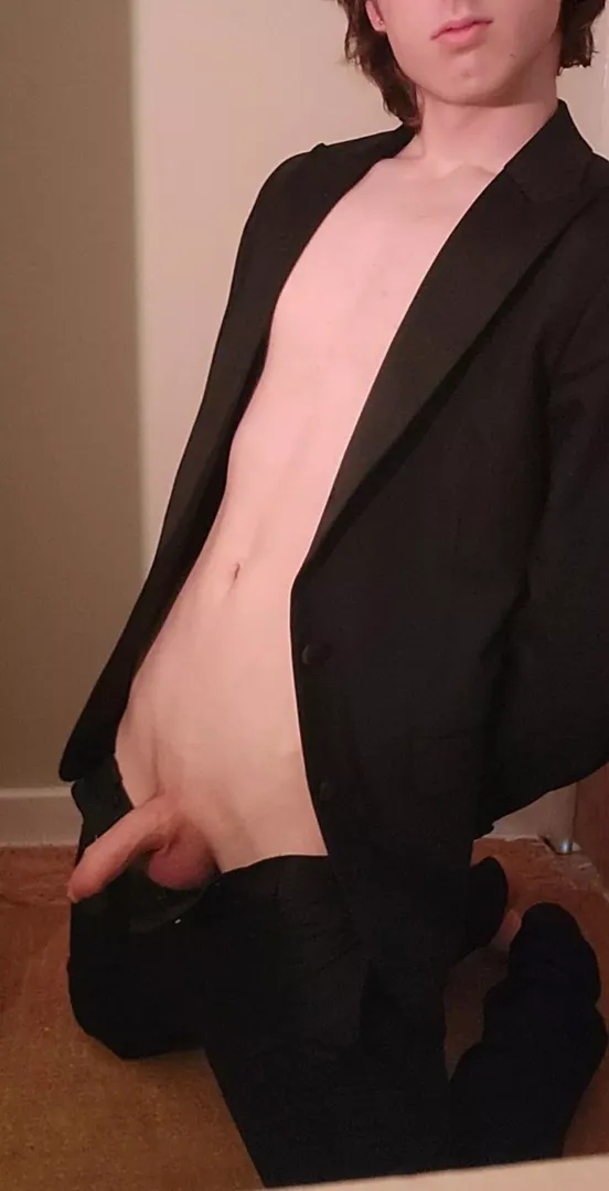 18 twink waiting in his suit 