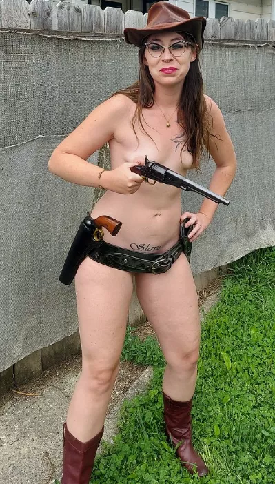 1860 Colt converted to 45 LC. Holstered is an 1858 Remmington, also a conversion. Both are made by Uberti.