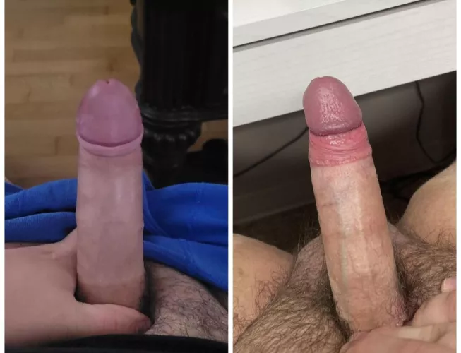 2 big dick chubs. who has a nicer/bigger dick?