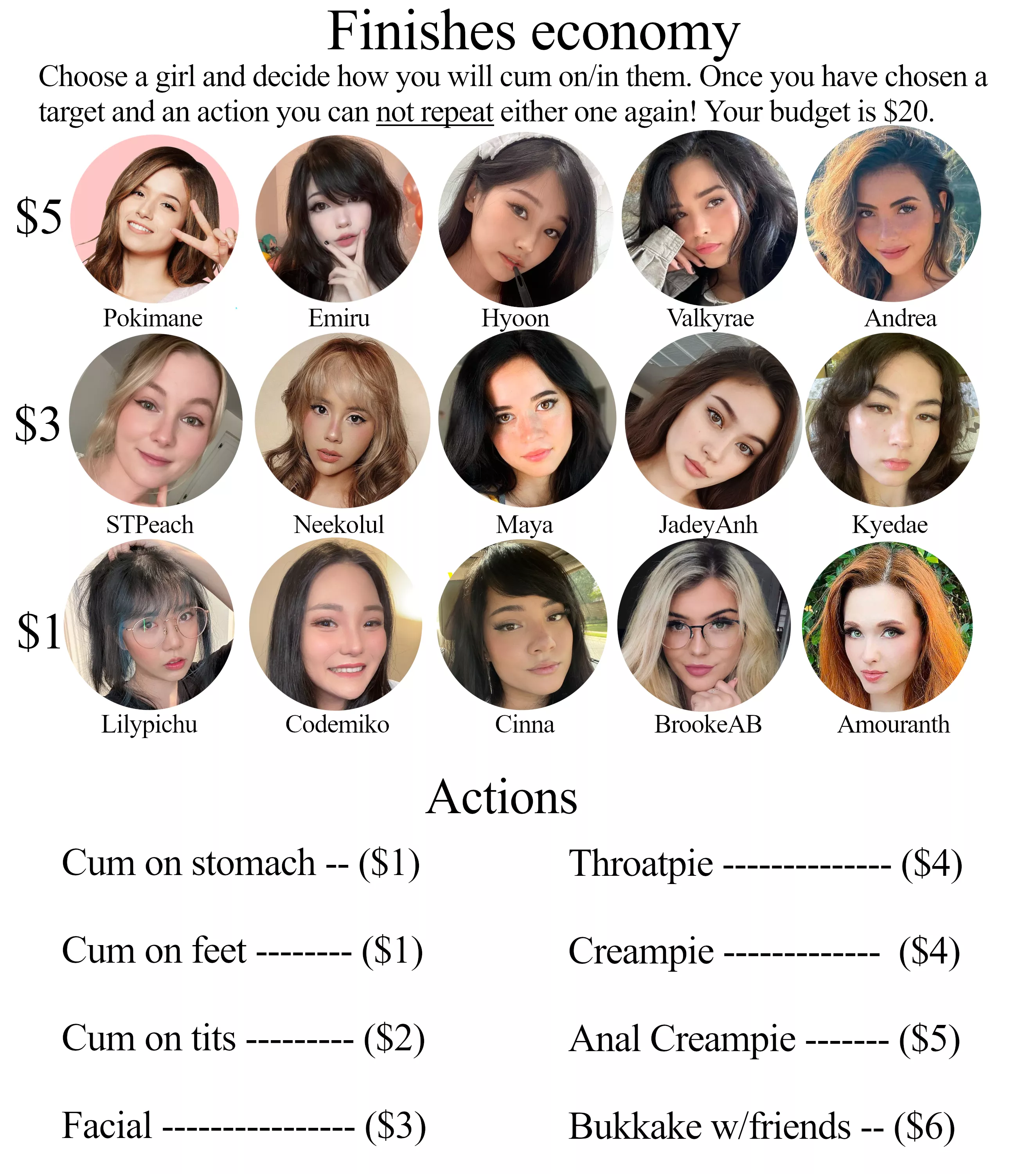 $20 Finishes Economy