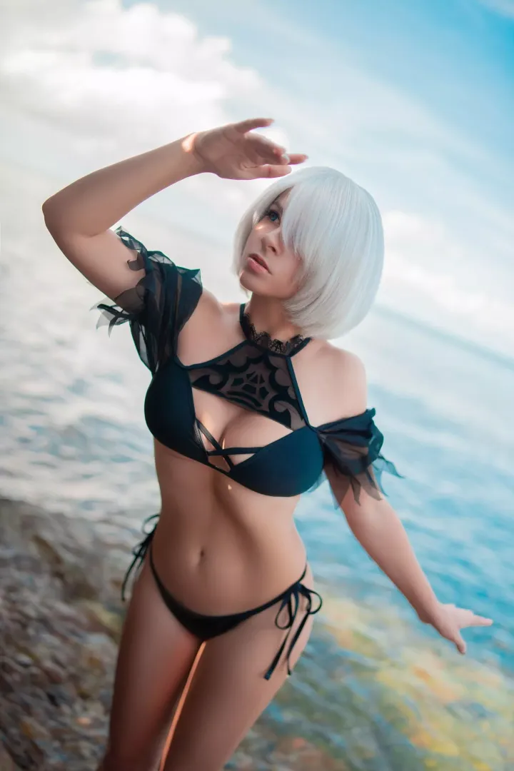 2B bikini version cosplay by Yuna Kairi