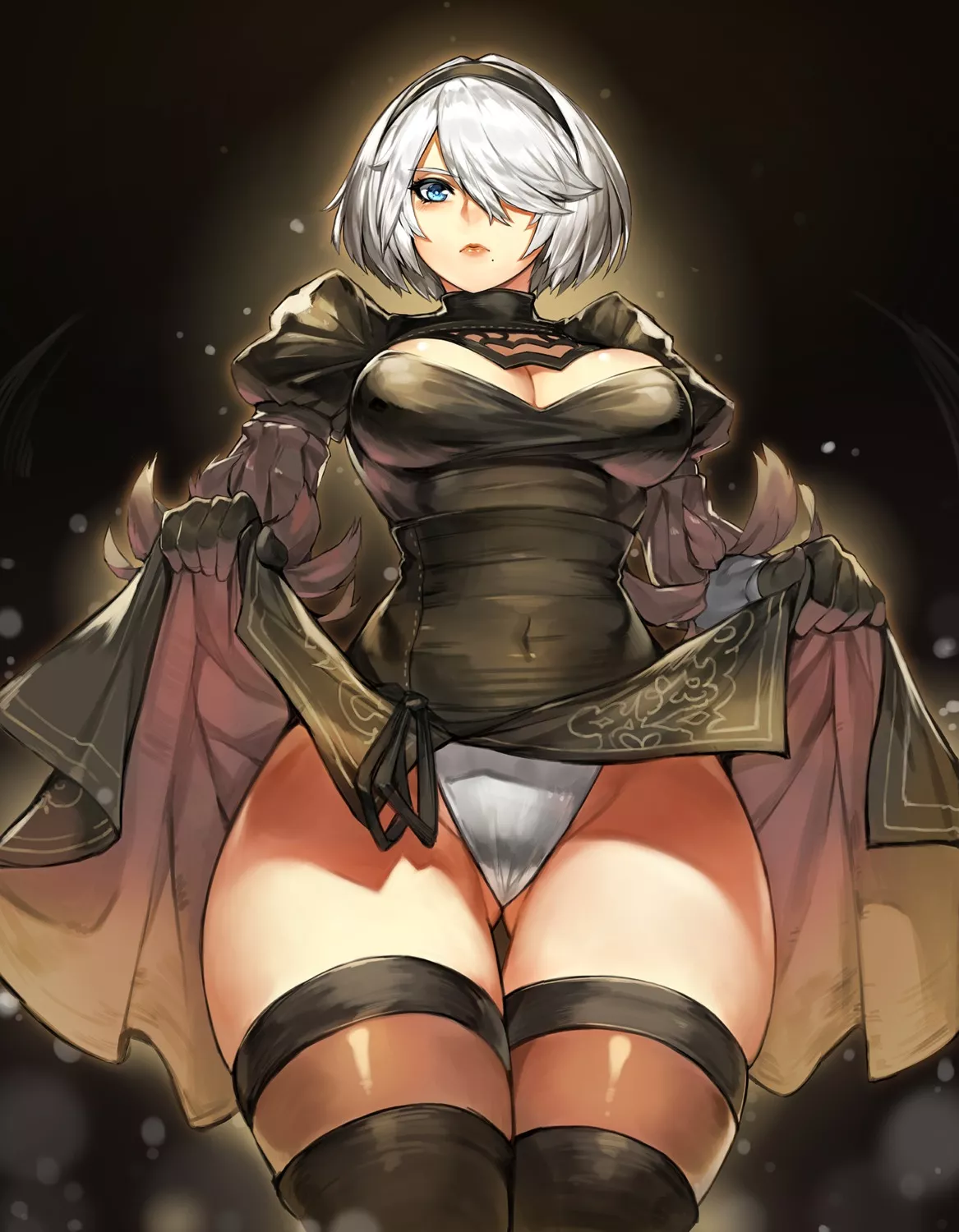 2B shows her powerful thighs (gurimjang)