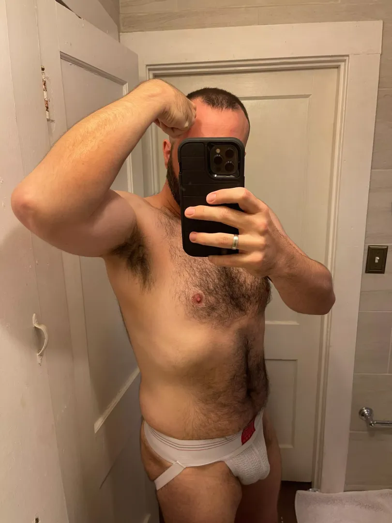 [40] 6’4” 210 lbs….married dad in Texas here. A quick pic before my shower after my Thursday 6 am without