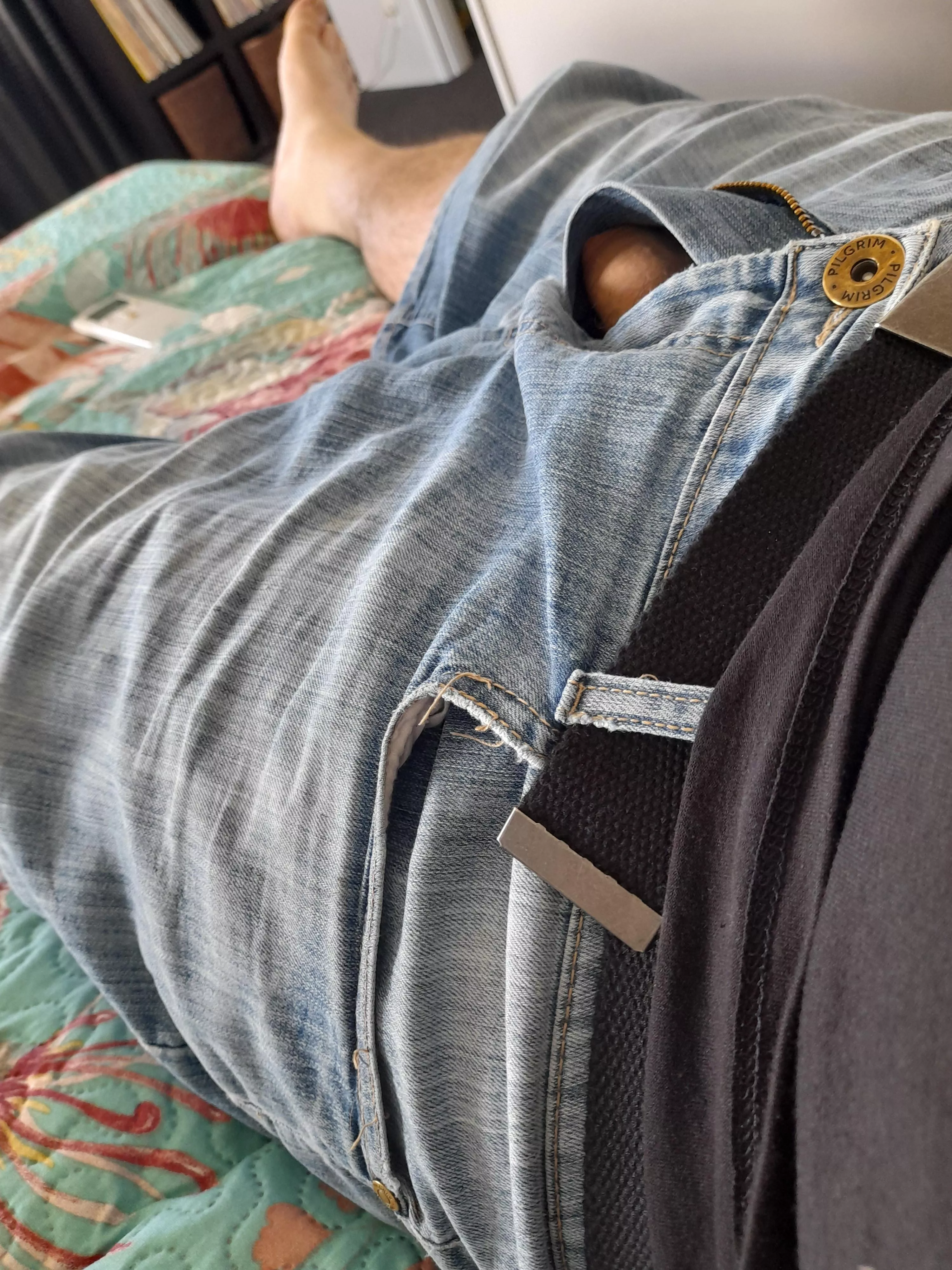 (43) Oops. You walk in and get a peek while I sleep.