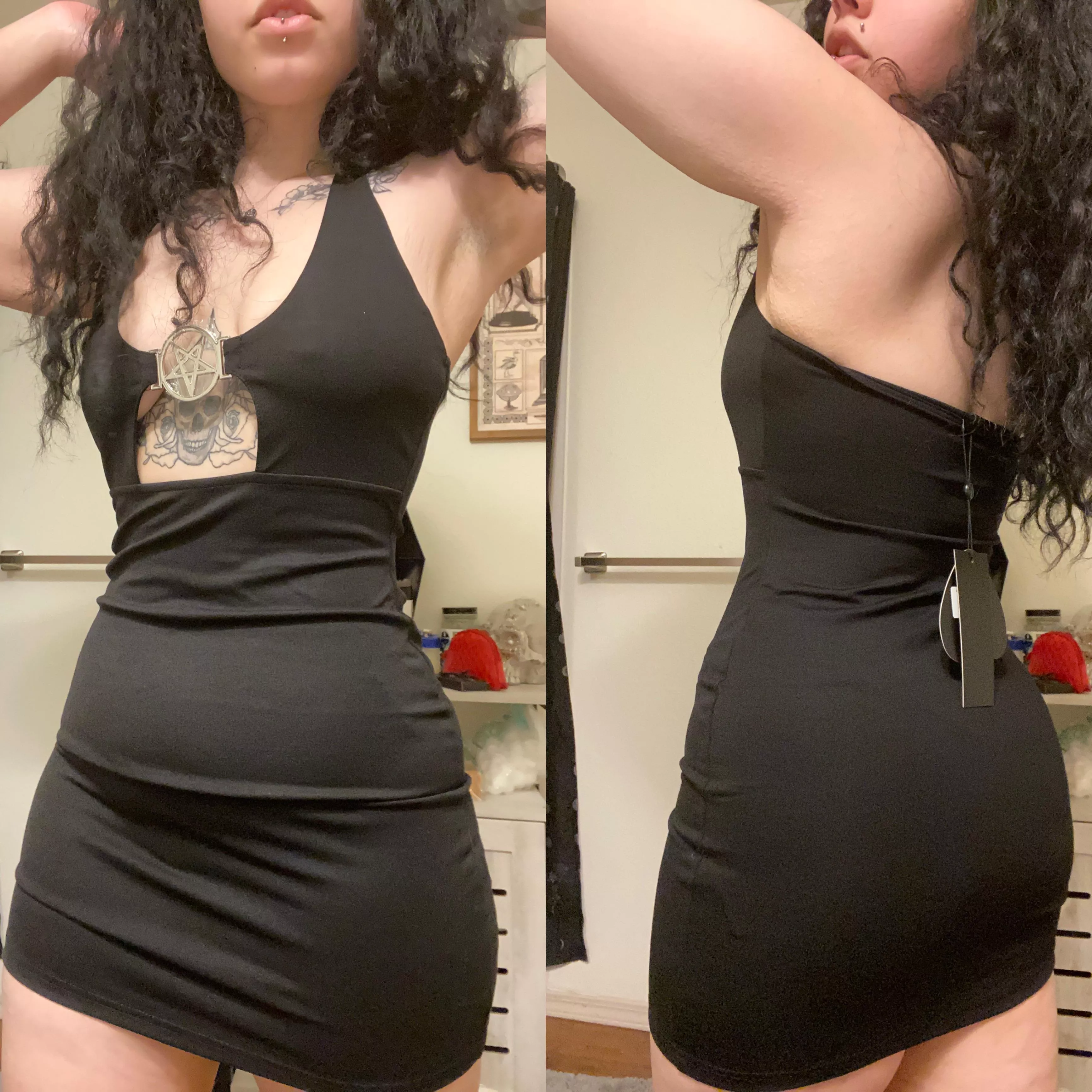 7lbs down so I bought myself a new dress😏🖤