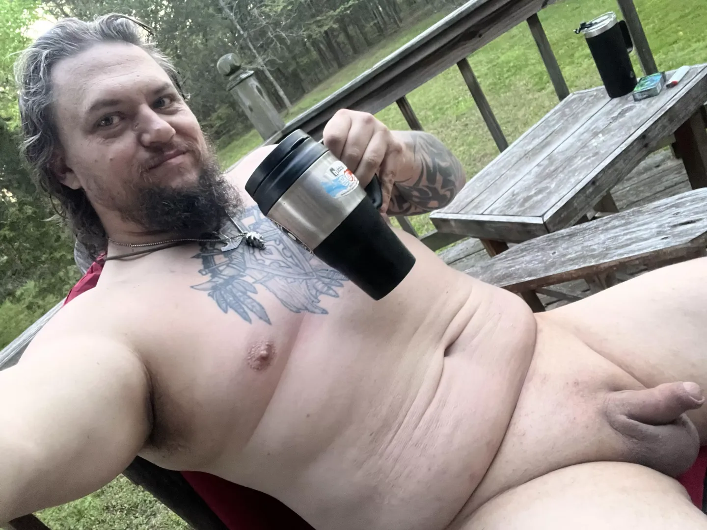 A beautiful morning for coffee on the deck
