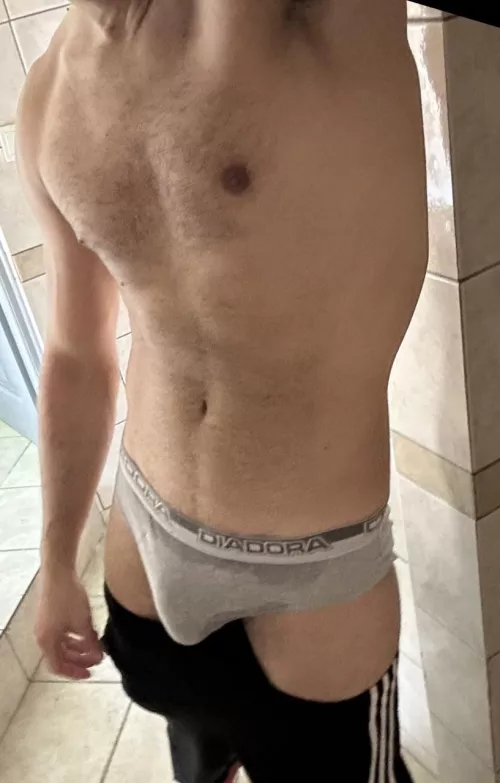 A bit sweaty after my workout.