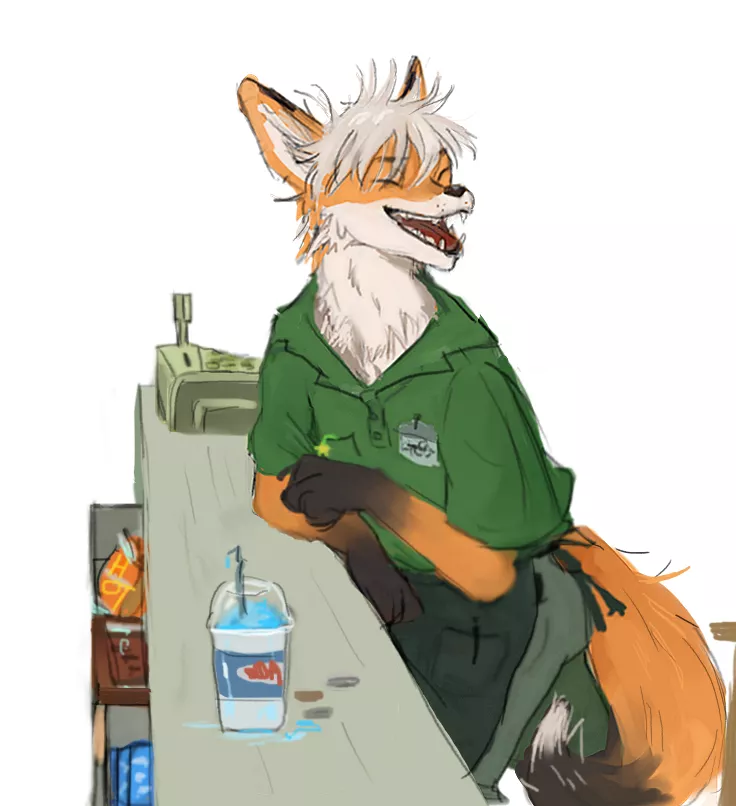 A chatty cashier