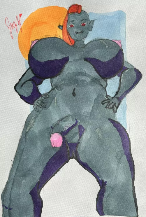 A friend asked me to draw a dom mommy orc! (Repost cuz of a typo)