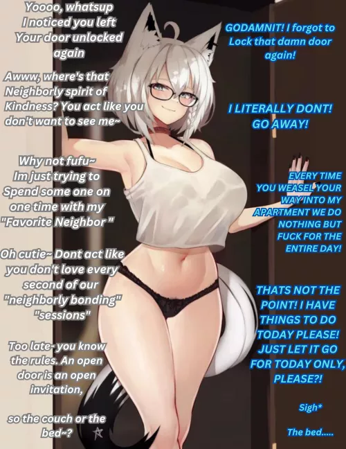 A friendly Neighbor- [Kitsune] [Vtuber] [skimpy clothing] [glasses] [male pov] [Artist-Varniskarnis]