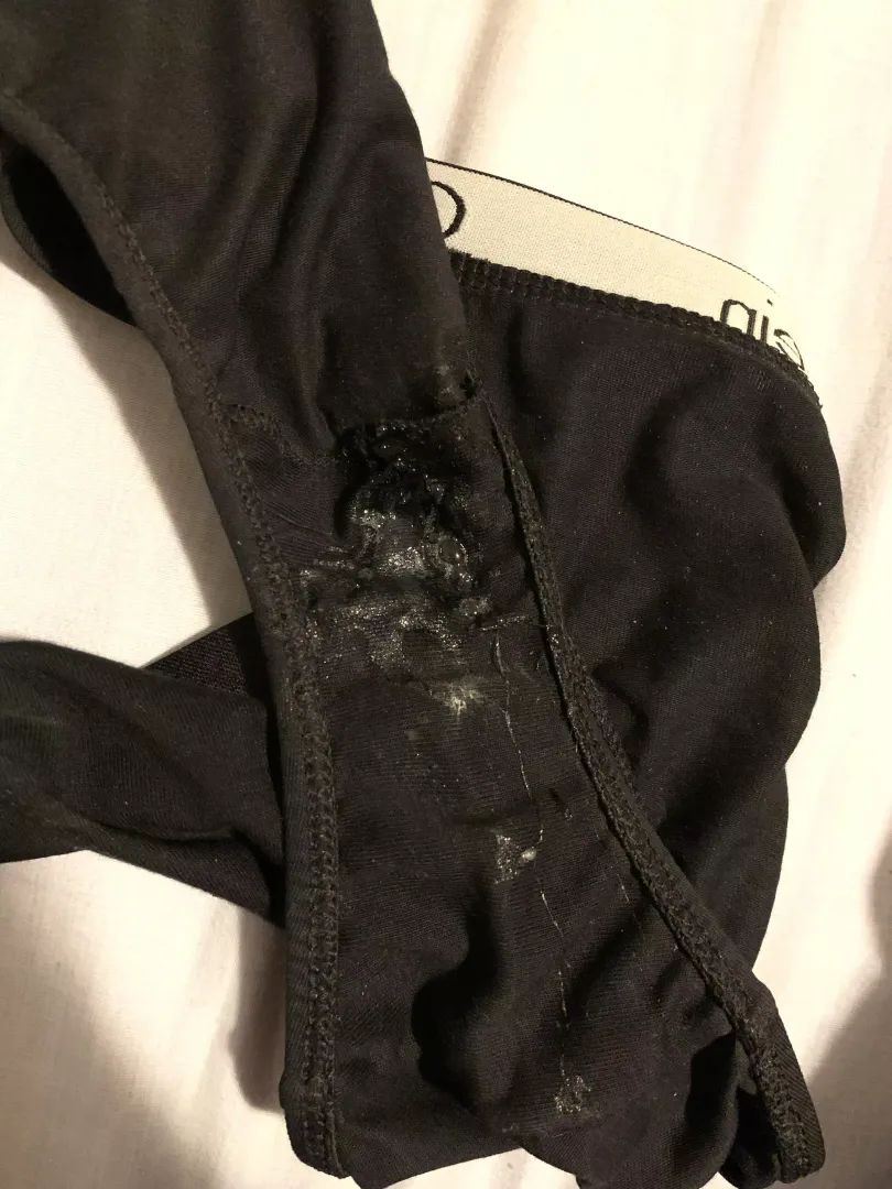 a good cum session... look at that trail!