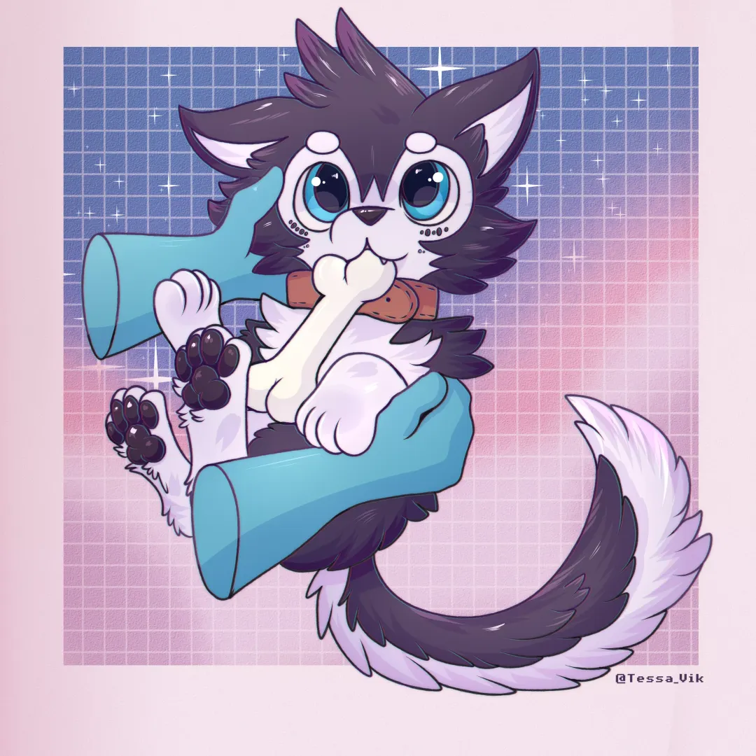 A little drawing of my husky in puppy mode :3 (Art by me)