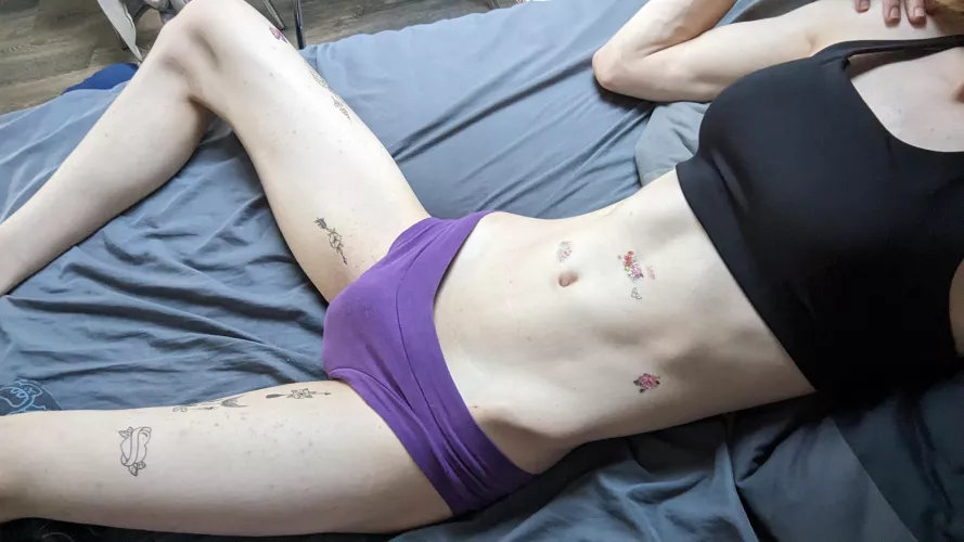 A little morning pose with temporary tattoos