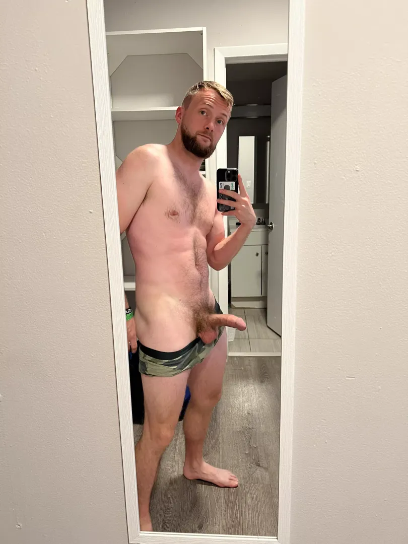 a little sunburnt but still a hairy boy