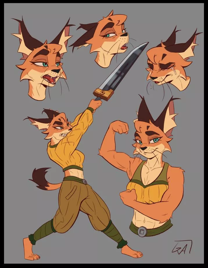 A page of my caracal OC, Lei :D ~ Art by me 🍪 (@ArtsGalinn on Twitter)