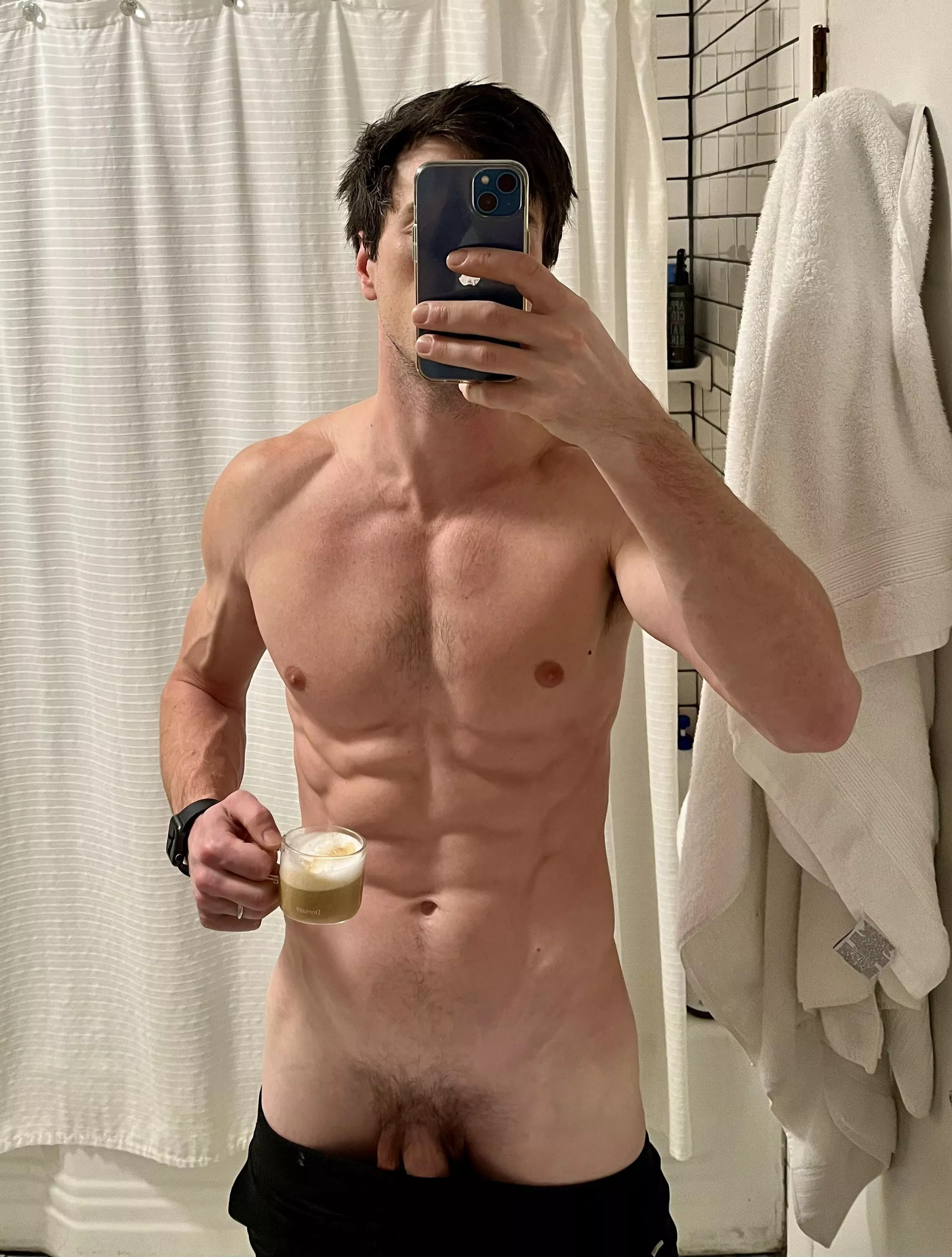 A quick shot and a shower to wake me up.