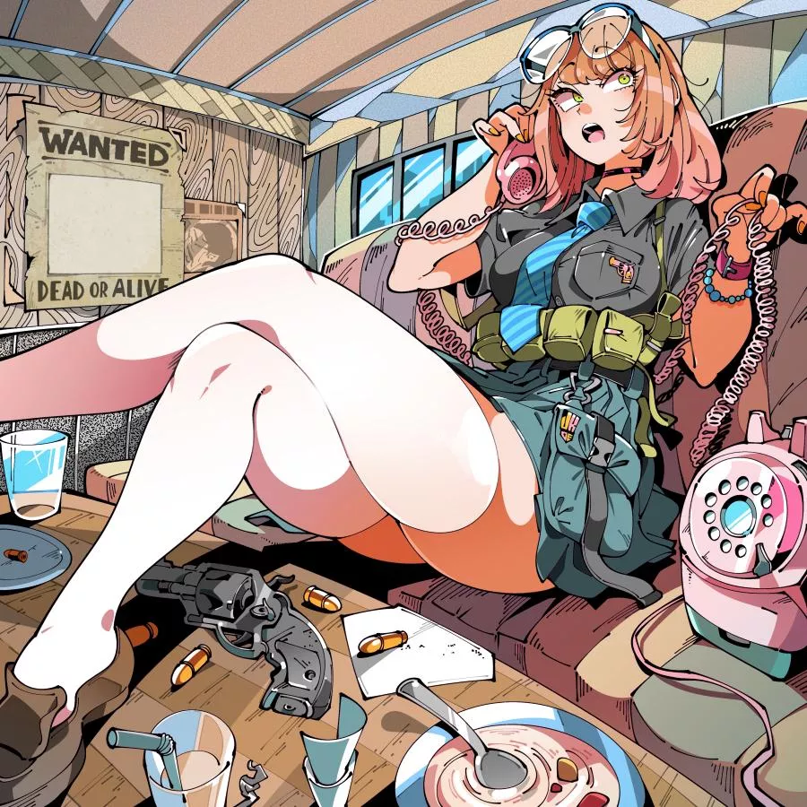 A red-head on the phone
