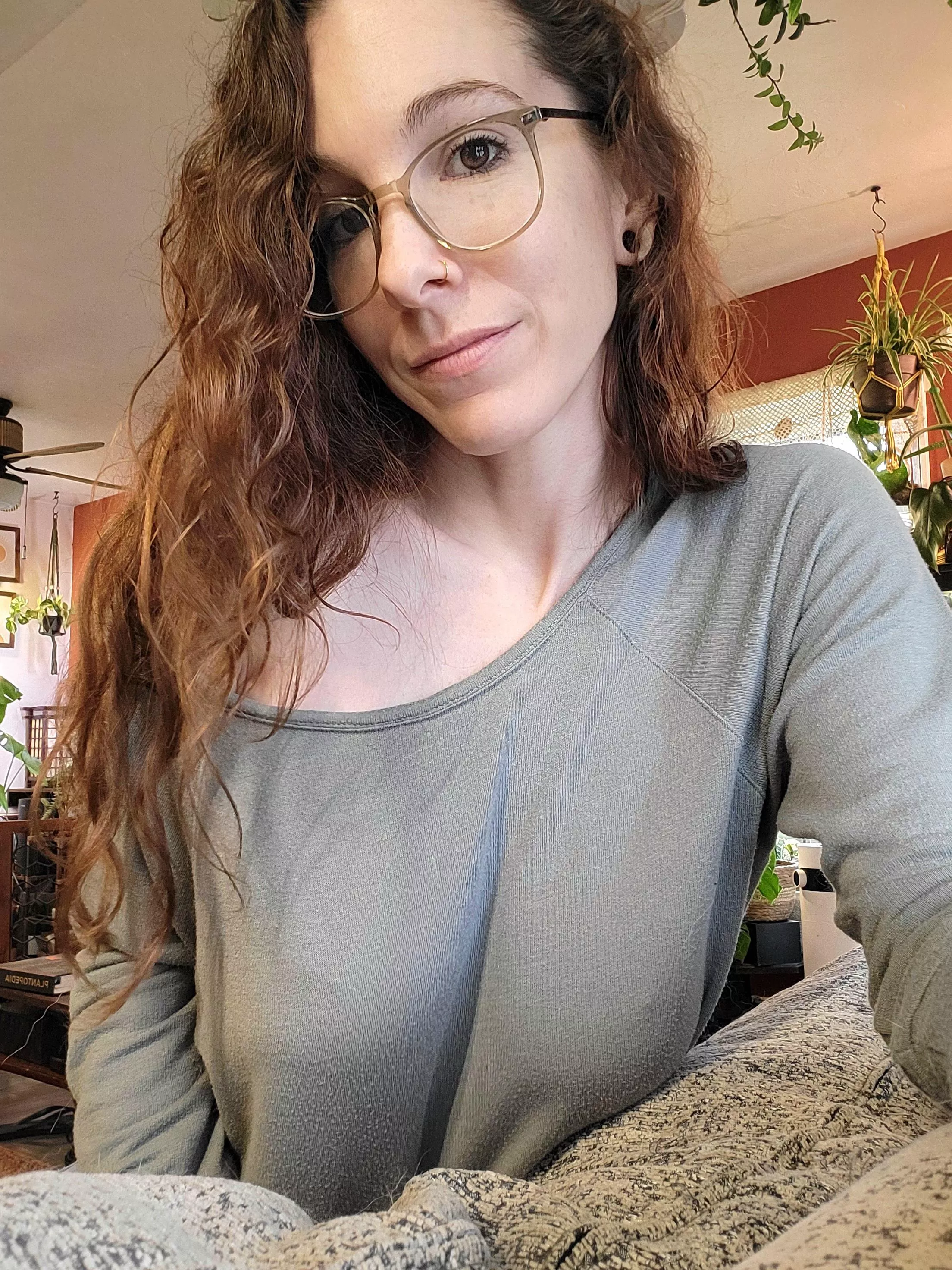 A relaxing afternoon...braless of course