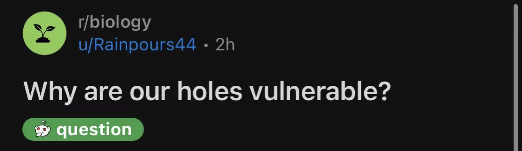 A simple question from /r/biology