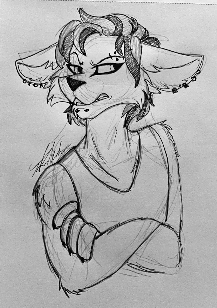 A sketch! What should I name him? And would people be interested in any commission work I might do? (Art by me)