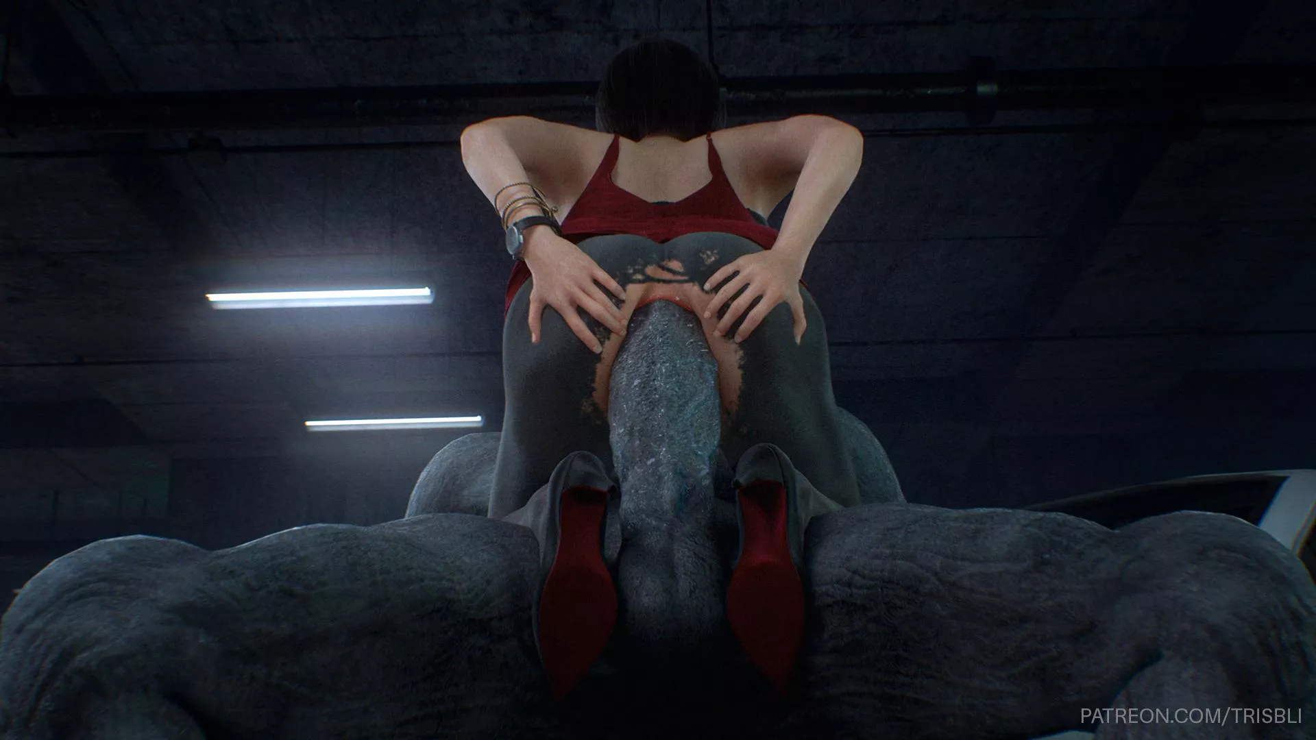 Ada taking on Mr. X (Trisbli) [Resident Evil]