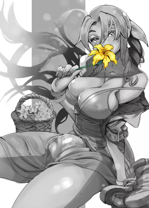 Aerith thinking about Tifa (Paintingbirad) [Final Fantasy]