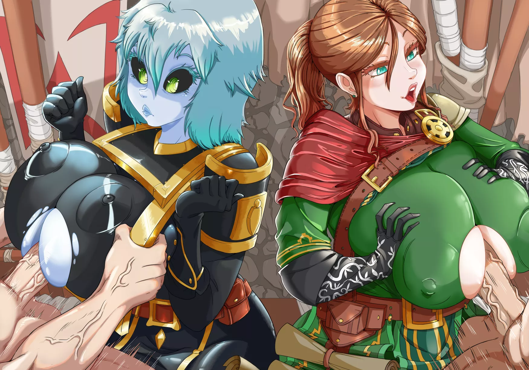 Aetherial paizuri teamwork - Anasteria, Korinia (redoart) [Grim Dawn]