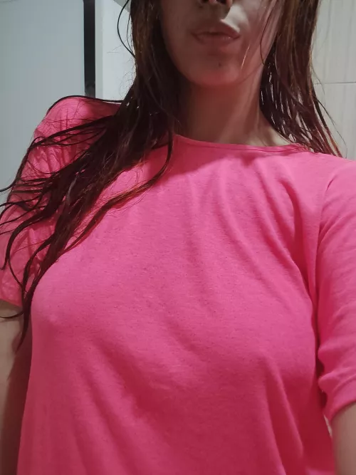 after shower tits