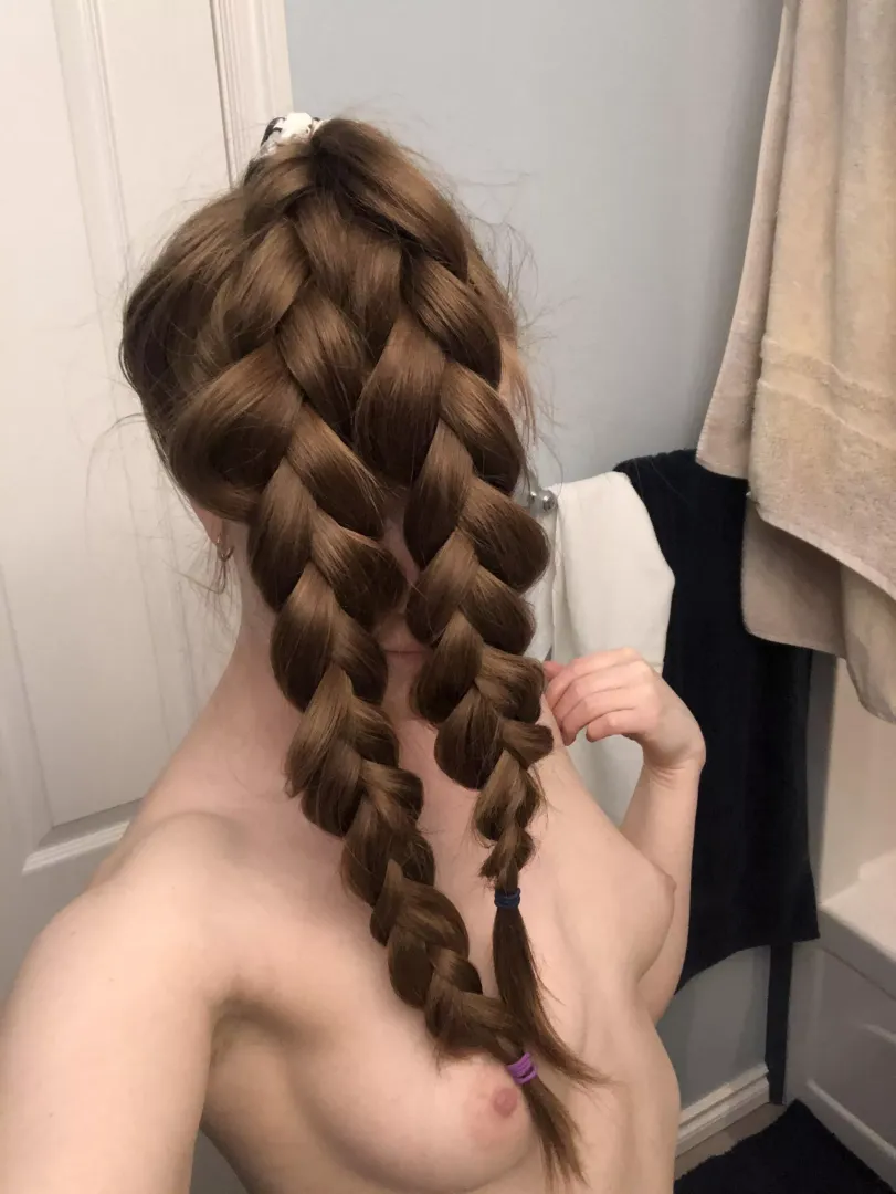After taking my braided bun down, these braids held up really well 🥰