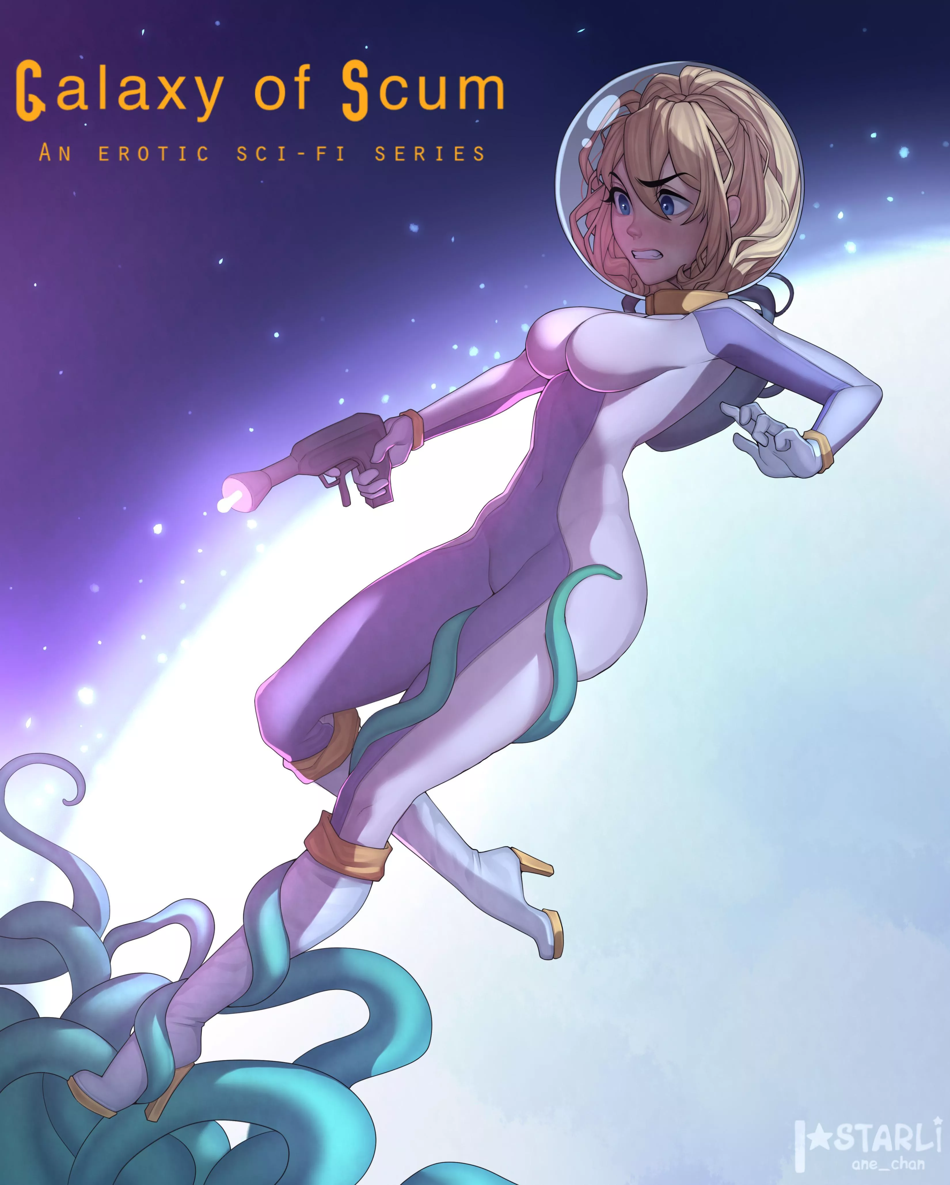 Agent Astra has a close encounter (Art by Starli for Galaxy of Scum)