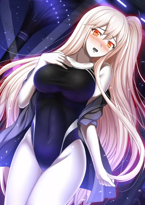 Aircraft Carrier Hime Flexing her Black Swimsuit [Kantai Collection]