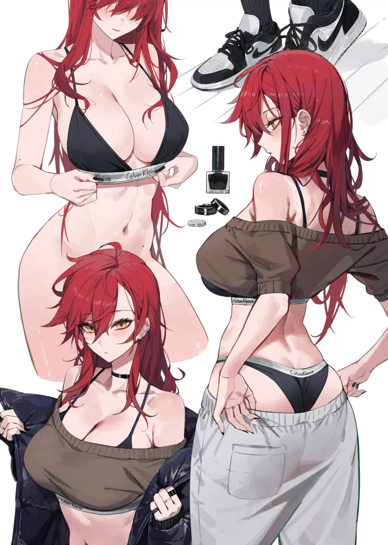 Aki getting Dressed 