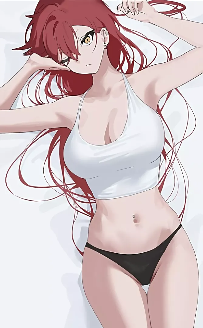 Aki laying in Bed 
