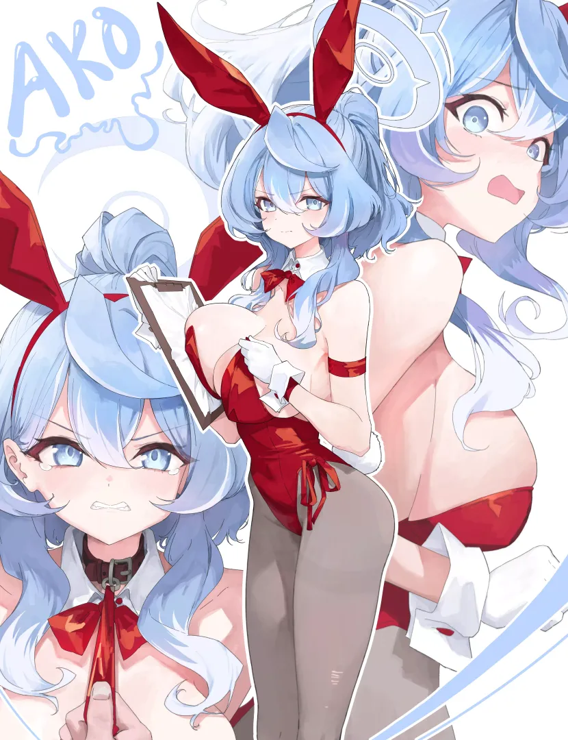 Ako wearing a bunny suit after losing a bet