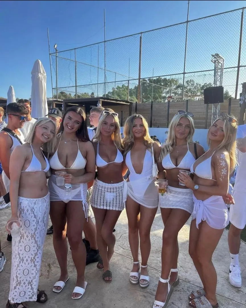 All in white...