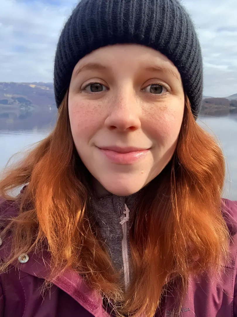 All natural me! Frizzy hair, no makeup, and a flushed and tired face after an arduous hike. [F]