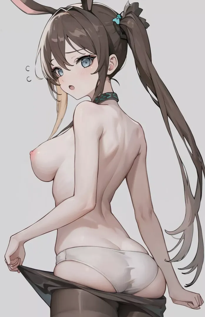 Amiya slowly removes her bottoms