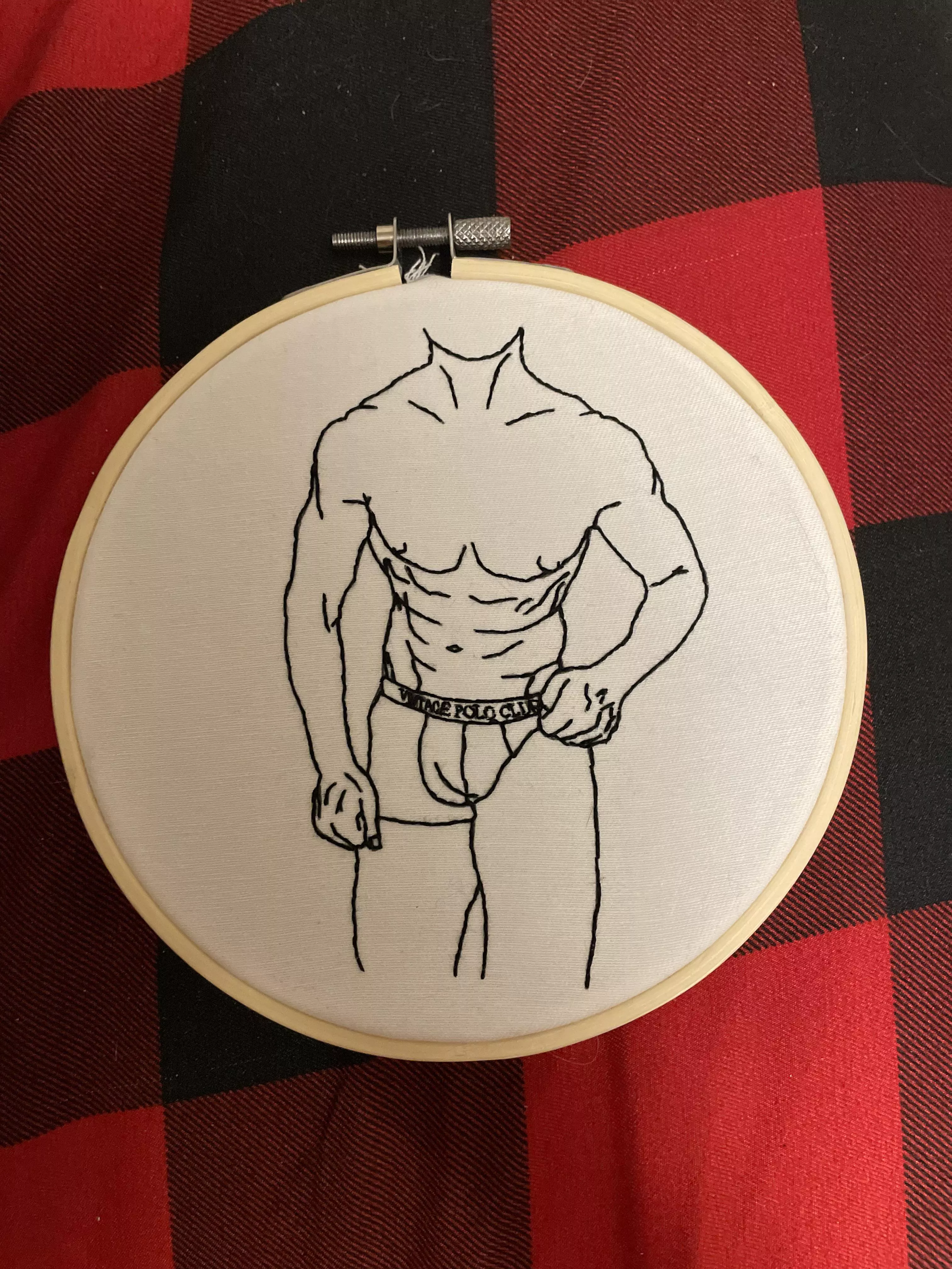 An outline I did of my very muscular friend