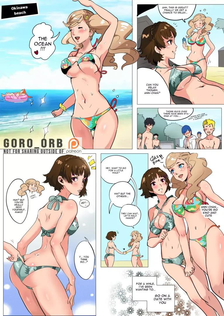 Ann taking Makoto on a beach date