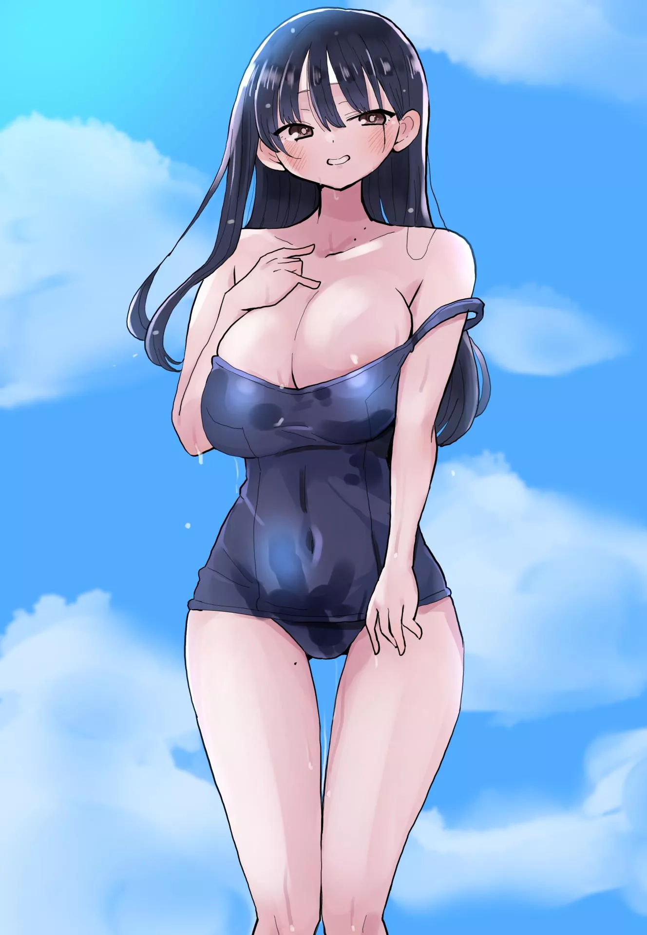 Anna Yamada's Tits Falling Out Of Her School Swimsuit 