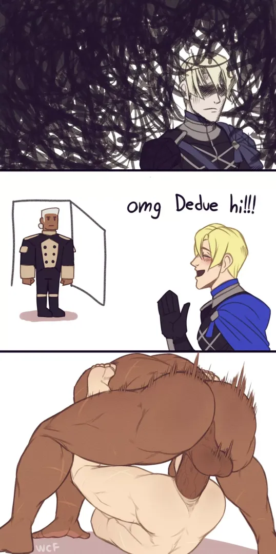 Another saucy bara meme (Dedue Molinaro by wolfconf)