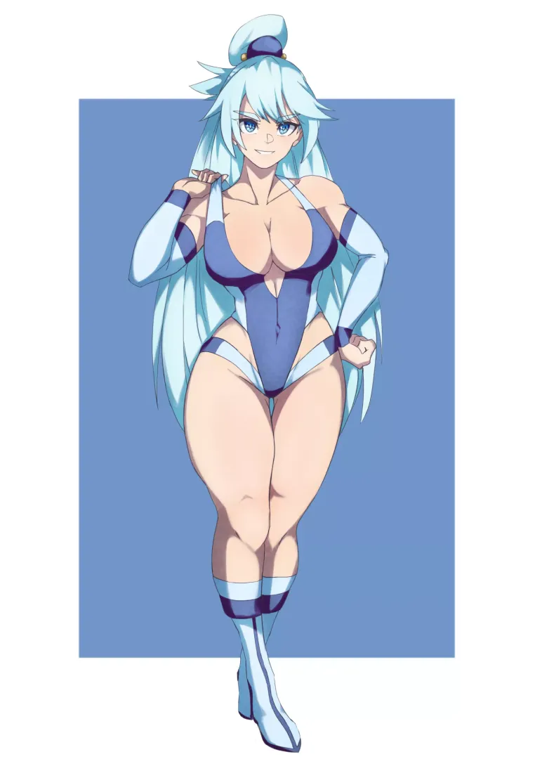 Aqua dressed as a wrestler (By WhiteCoffee) [KonoSuba]