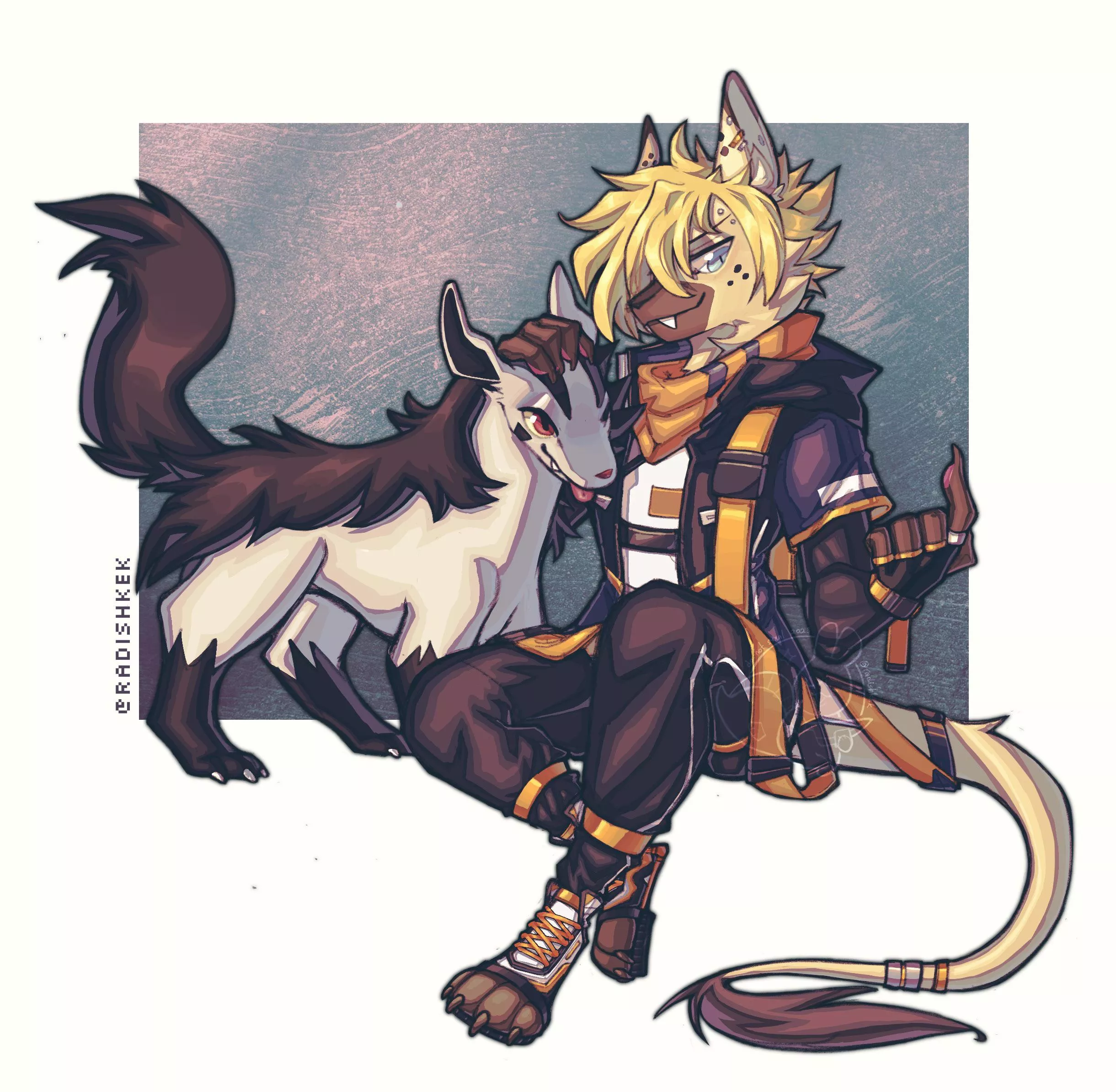 [Art by me @radishkek] A ruffian duo appeared! Would you take them on in a battle? Comm piece for a friend✨