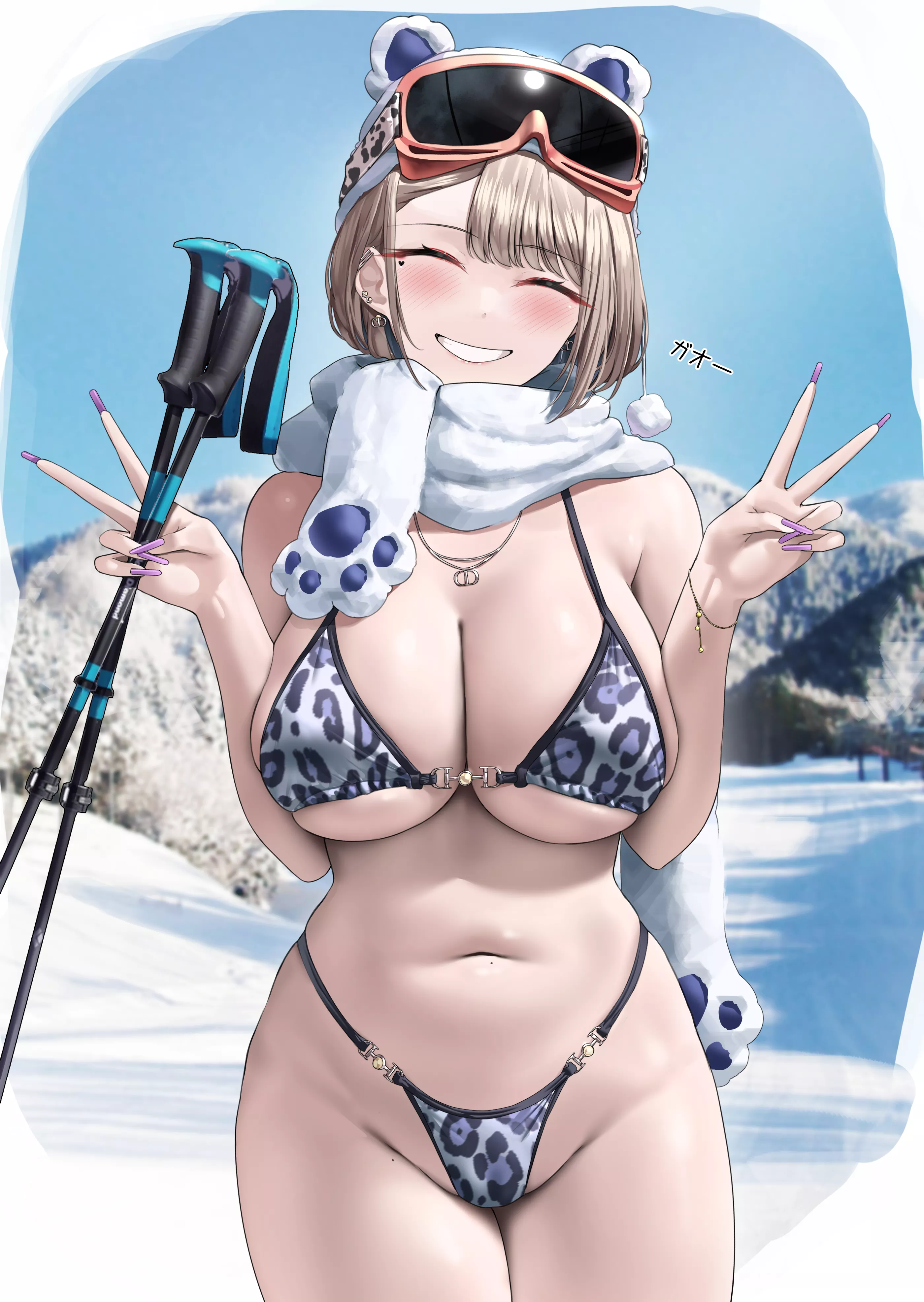 Asako in a bikini at the ski resort (Kuse) [Artist's OC]
