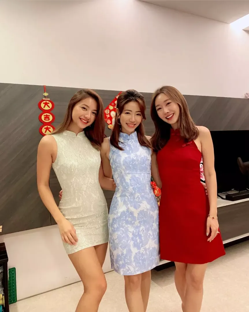 Asians in dresses