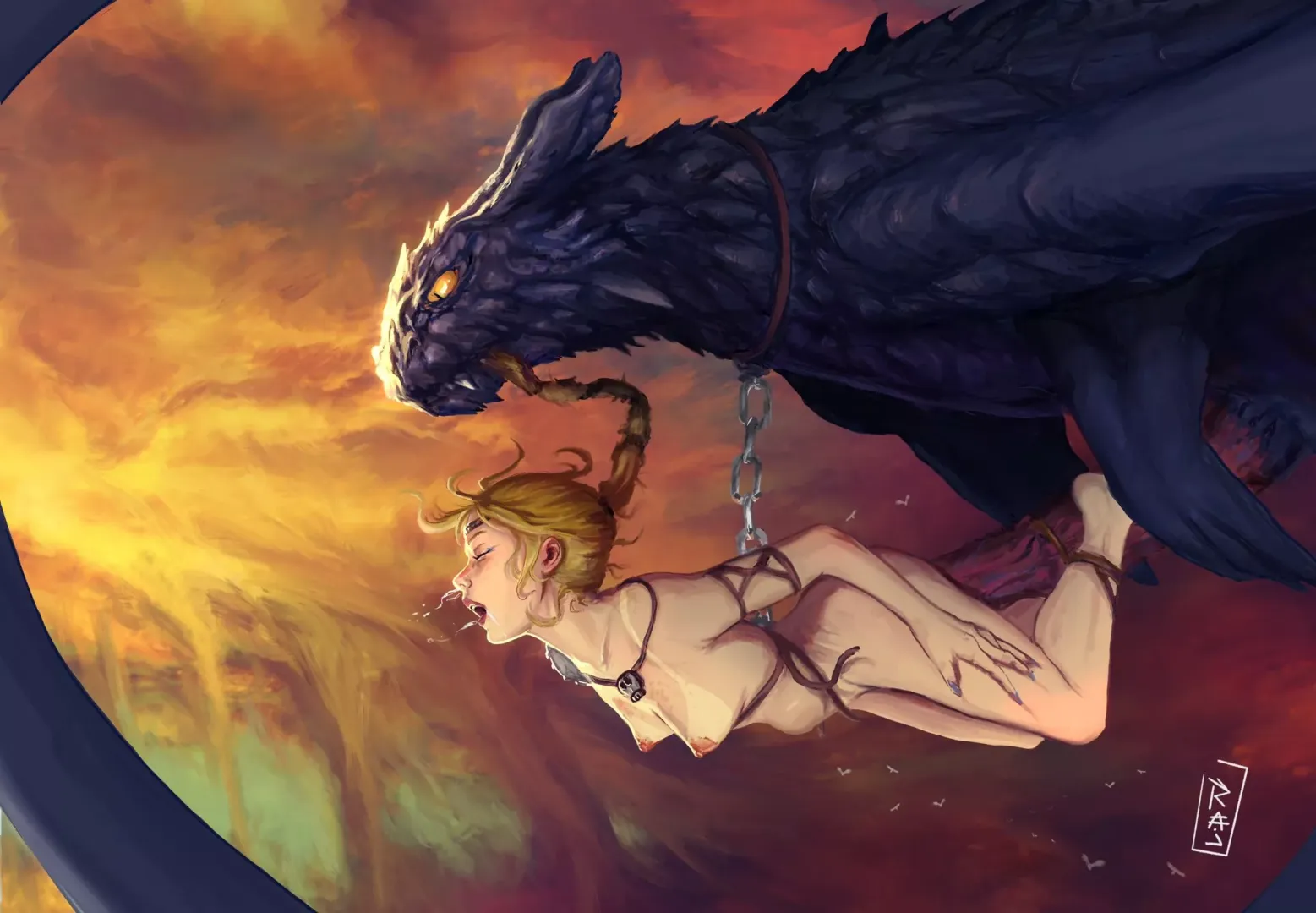 Astrid mating with Toothless [How to Train your Dragon] (raj)