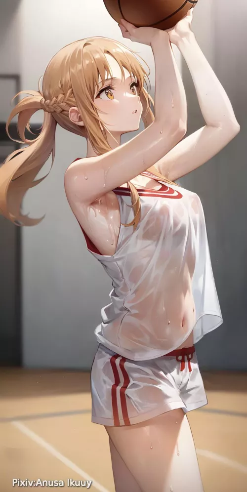 Asuna all sweaty