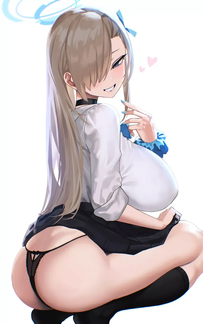 Asuna lifts her skirt for seeable (kazaneWind)