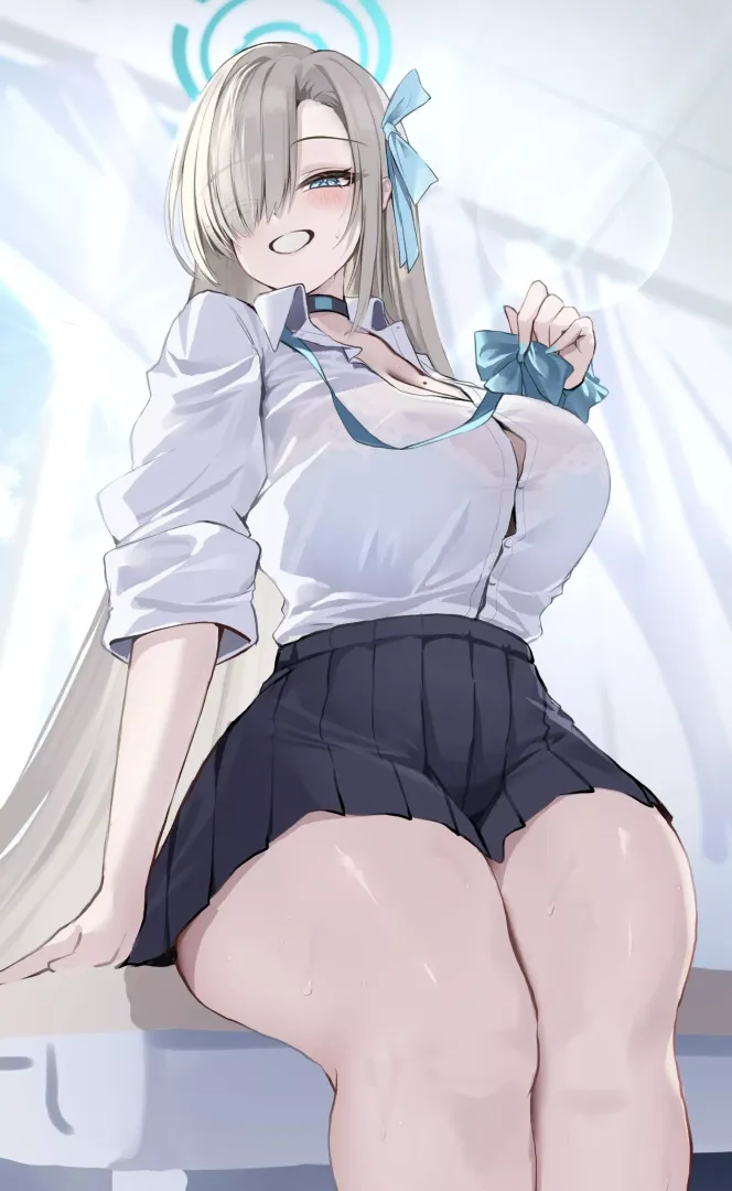 Asuna sitting on the desk (ToL10131)