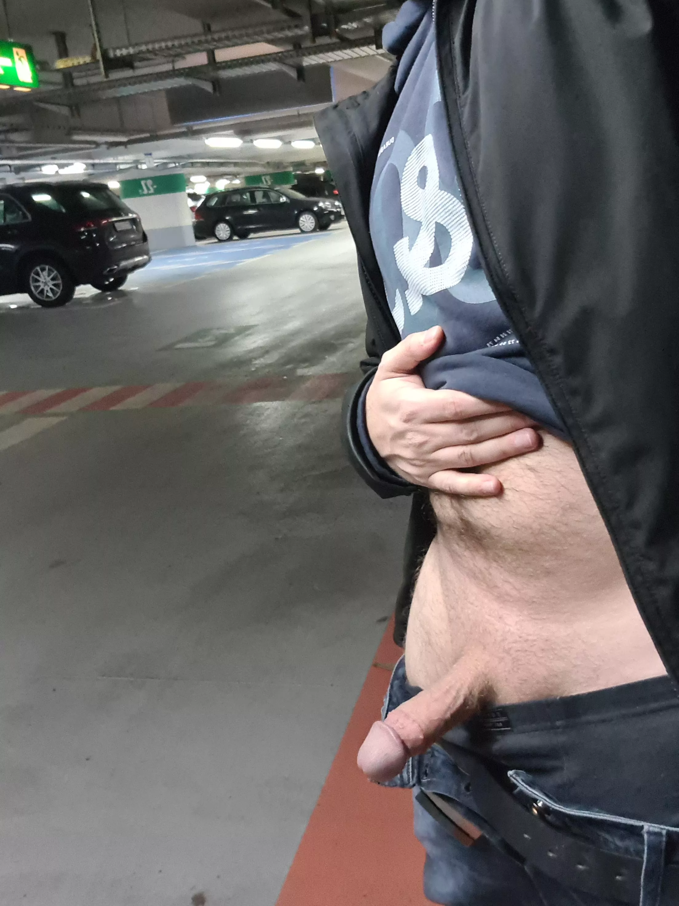 at a parking lot